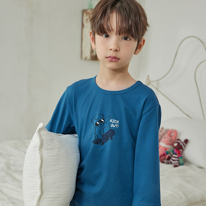 수아팜 남아 스케이트베어 쿨 코튼 7부 내의 세트