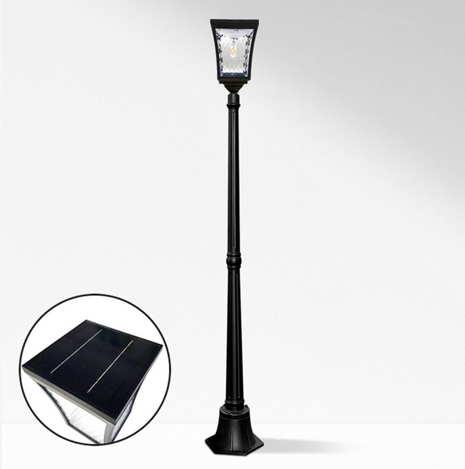 나눔조명 태양광 가로등 LED 정원등 태양열 조명 잔디등, 03_카페문주등(흰빛)+1.4m 블랙