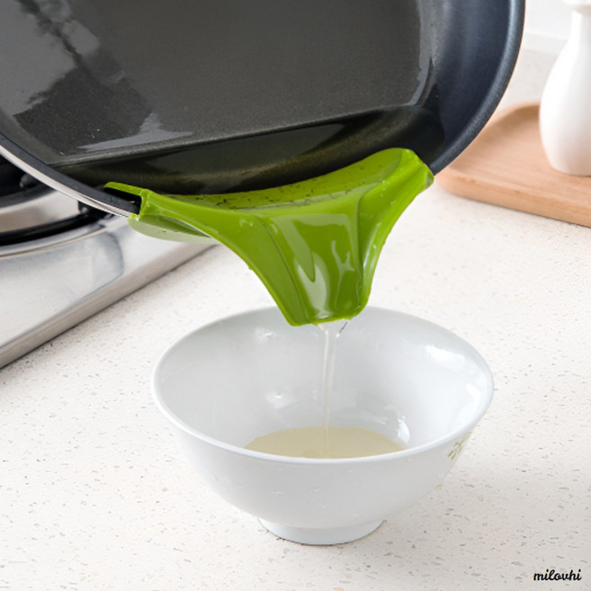 zipkick 실리콘 주방 냄비 깔때기 국물 흘림방지 깔대기 국물따르개