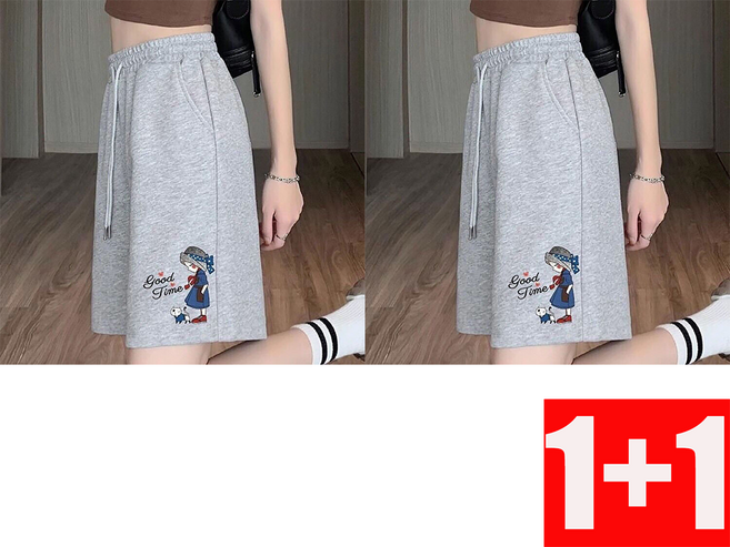 지고다그 1+1 여성 밴딩 반바지 캐주얼 트레이닝 팬츠 편한 루즈핏 홈웨어 운동바지 ZXC40611