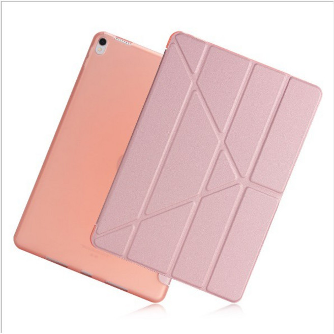 適用 iPad 10.2 矽膠平板套 全包軟殼 防摔可立式保護套, 玫瑰金, 1個