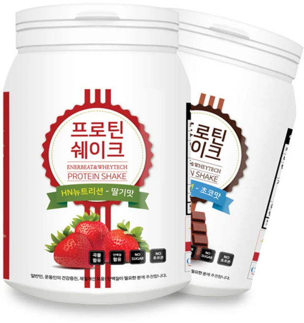 1+1 HN뉴트리션 단백질쉐이크 600g 4종/프로틴 선식 식사대용 보충제, HN 프로틴쉐이크(초코맛), HN 프로틴쉐이크(딸기맛), 2개 - 쿠팡