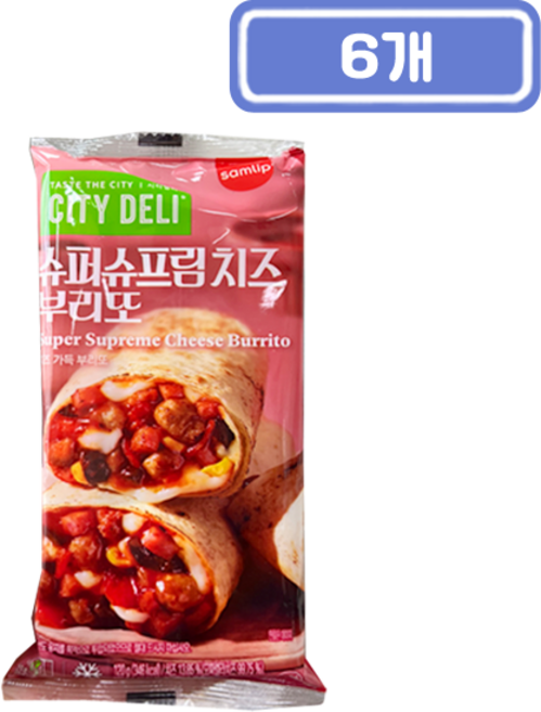 삼립 시티델리 슈퍼슈프림치즈 부리또, 120g, 6개