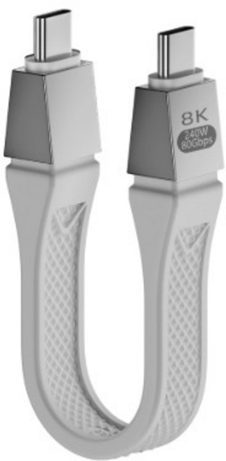 勁祥科技 雷電5全功能FPC軟板線 USB4 V2.0單向120Gbps傳輸 支援雙向8K, 白色, 1個