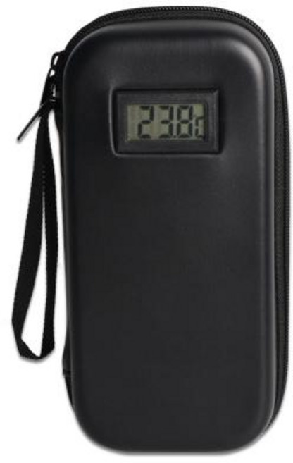 이중 보냉백 인슐린 위고비 마운자로 쿨러 여행용 약품 보관 파우치 여행 TSA 승인 약물 정리함 온도계 및 아이스팩 포함 보냉, 2)Black