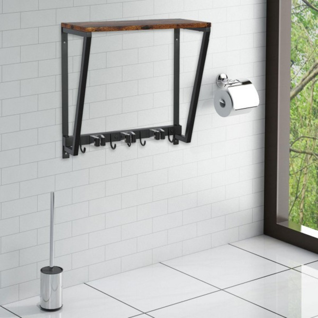 플로팅 선반 도구 보관 정리함 갈퀴 유틸리티 룸 빗자루 홀더, 1개