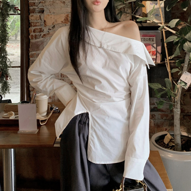 대박난박양 언발 오프숄더 블라우스