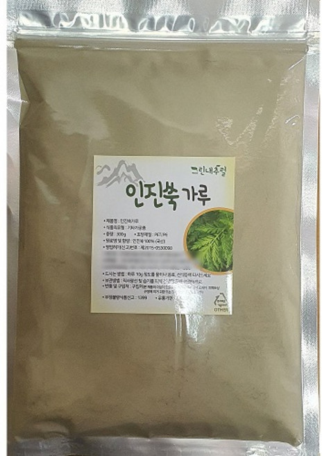 (그린내추럴) 국내산(충북 제천) 인진쑥가루 300g, 1개