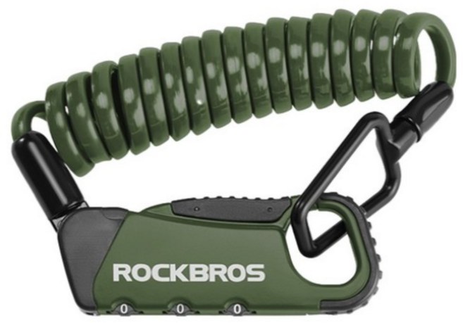 락브로스 자전거 킥보드 오토바이 번호방식 미니 케이블 자물쇠 RBK6N, 아미그린, 1개