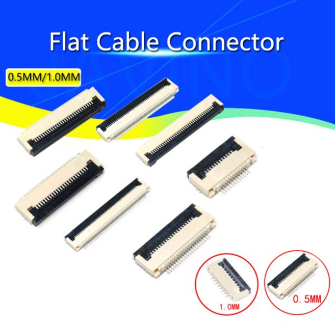 10pcs 0.5mm/1mm 피치 클램 쉘 소켓 FPC 플랫 케이블 커넥터 4P, 02 10P, 01 0.5MM