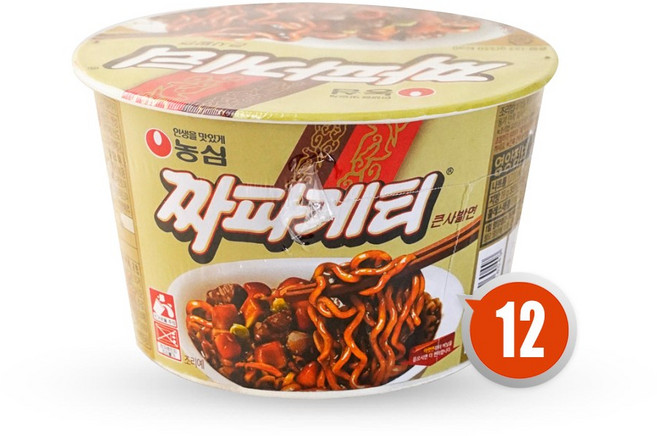 농심 짜파게티 큰사발 123g, 12개