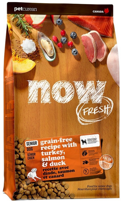 now FRESH 成犬配方無穀狗糧 20%肉粉, 火雞 + 鴨肉 + 鮭魚, 9.98kg, 1包