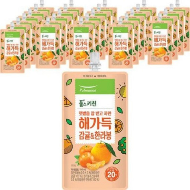 풀스키친 해가득 감귤 & 한라봉 주스, 150ml, 40개
