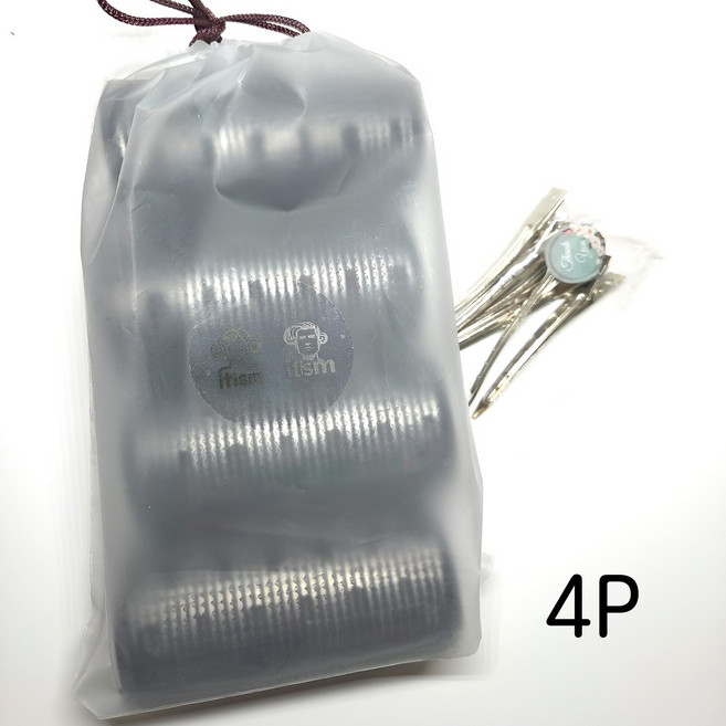 잇즘 열전도 헤어롤 특대형 대형 알루미늄판 구르프, 4개, 블랙 특대형