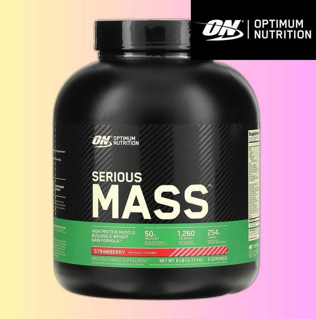 옵티멈 뉴트리션 시리어스 매스 고단백질 파우더 딸기맛 2.72kg, 1개