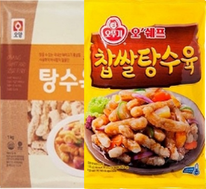 오뚜기 찹쌀 탕수육 1kg+사조 탕수육1kg, 2개, 1kg
