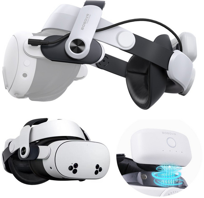 메타퀘스트3 스트랩 3S호환 배터리 헤일로 헤드스트랩 BOBOVR M3PRO 액세서리, 1개, BOBOVR M3 PRO