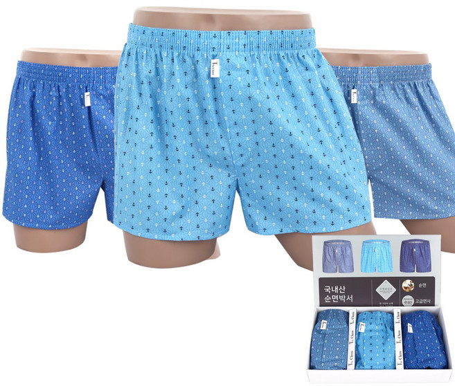 The Cleeo 국내생산 사각 트렁크 3매입 남성 팬티 남자 속옷 DMT0012