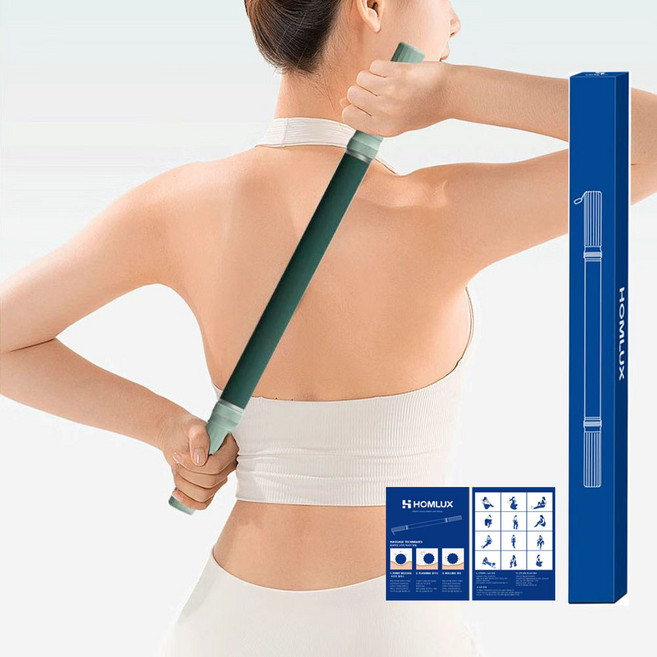 HOMLUX 마사지 스틱 바디 라인 케어 근육 릴렉스 안마 스틱 V2, 녹색, 1개