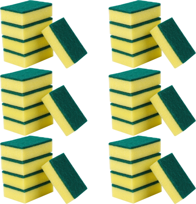 다목적 주방 설거지 스펀지 초록 수세미, 30개, 1세트, 사각형