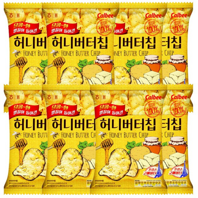 해태제과 허니버터칩, 60g, 8개