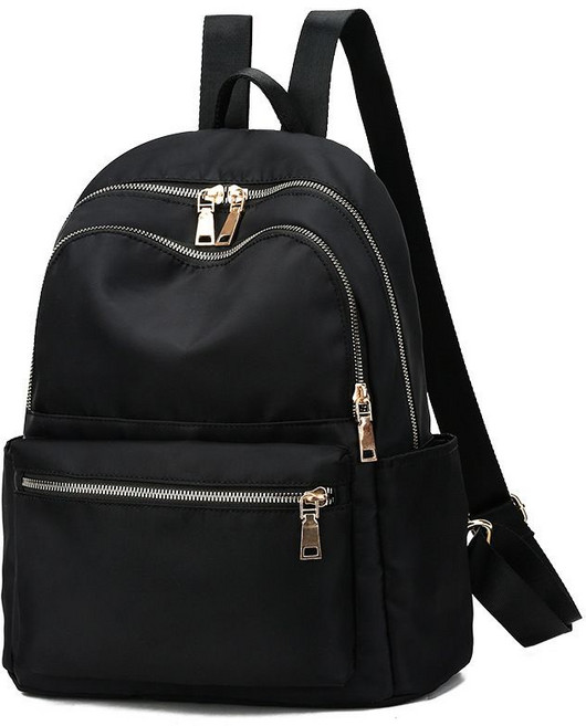 韓版氣質 大容量百搭款女大學生書包, 後背包 經典黑#A612