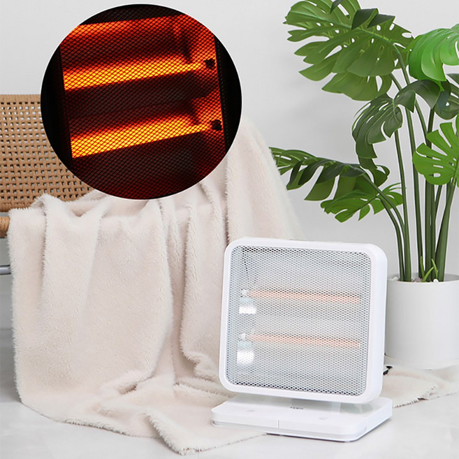 프리미엄 발난로 전기히터 풋터치 미니 소형 사무실 가정용 캠핑 스토브 히터, 화이트