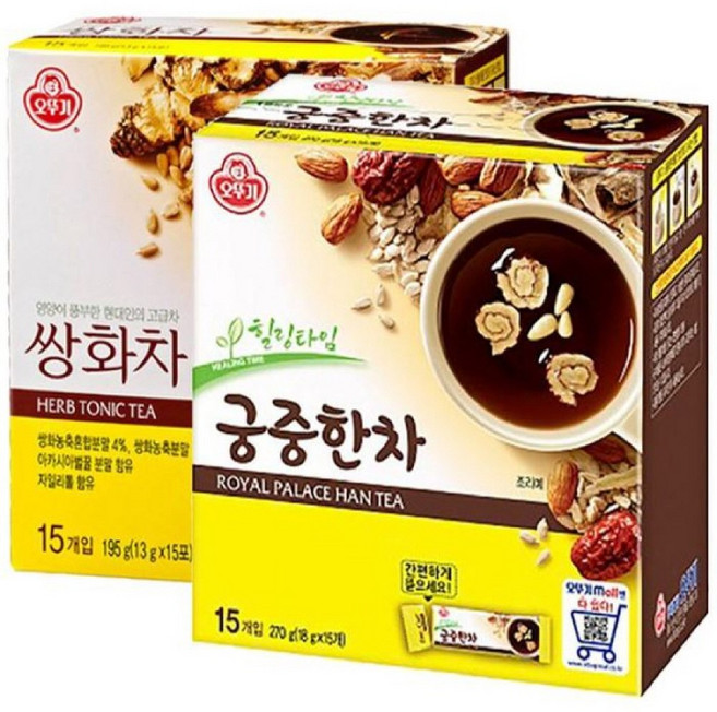 쌍화차 15p 궁중한차 15p 세트 탕비실 오뚜기 궁중 전통차 영양 고형차