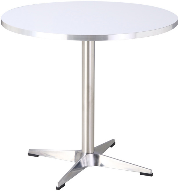 알엠즈 포렌 원형테이블 2인 3인 4인 800 1000 알루미늄 원목 식탁 화이트 카페 테이블, 4인용