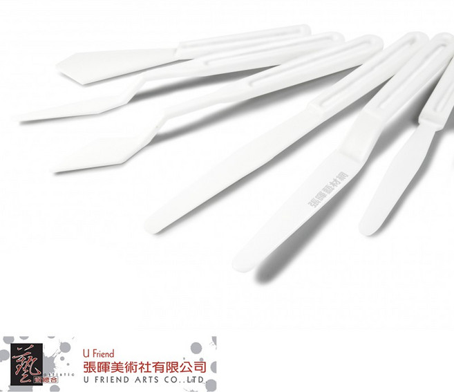 張 सौंद藝材 白色油畫/壓克力塑膠畫刀組, 1個