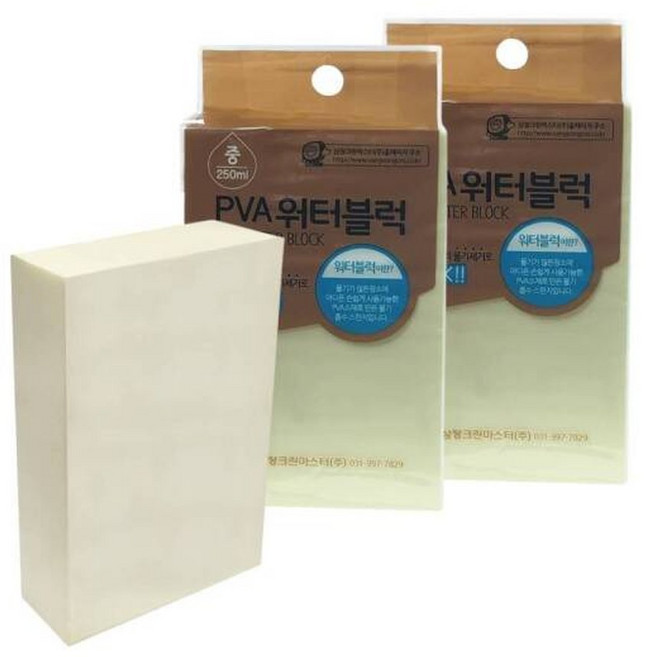 욕실 주방 물기제거 스펀지 x 2개 물흡수 청소용 워터블럭