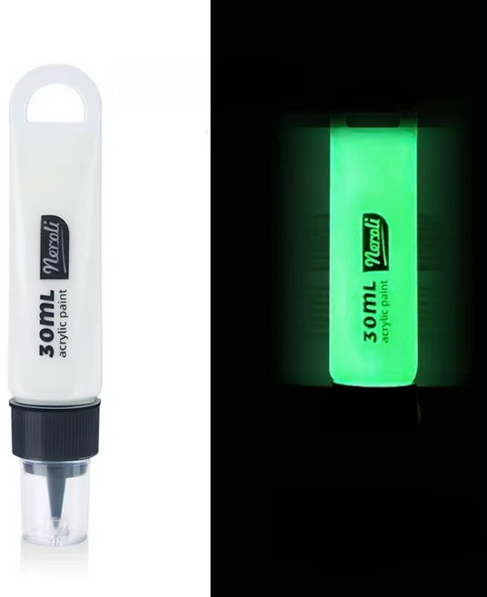 핸셀 아트 공예 옷 신발 드로잉 미술 야광 페인트 물감 펜, 야광물감 핑크-오렌지