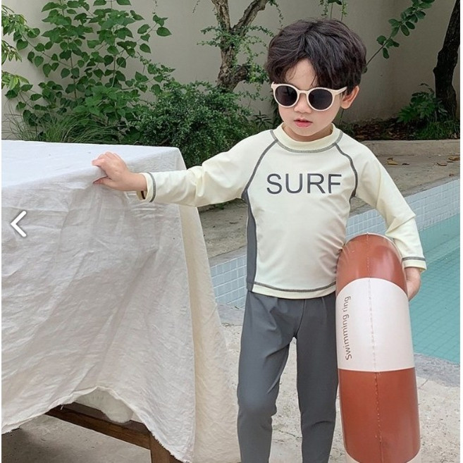 유아동 남아 서프 래쉬가드 수모 SET