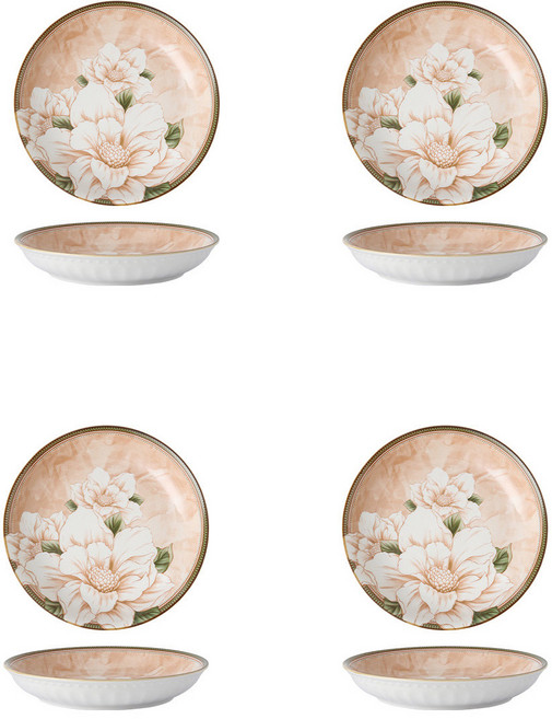 니치유 북유럽 동백꽃 홈식기세트, A동백꽃그릇4개 340ml