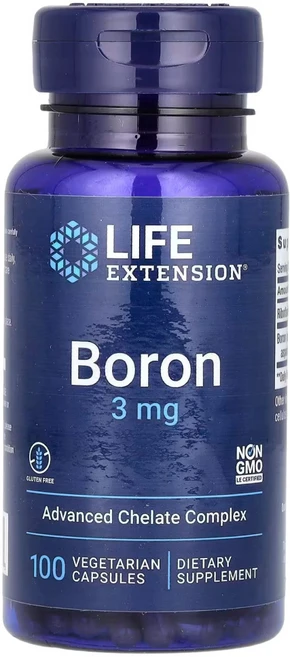 라이프익스텐션 보론 3mg 식물성 캡슐 100정 리보플라빈 비타민B2 함유, 6개 - 쿠팡