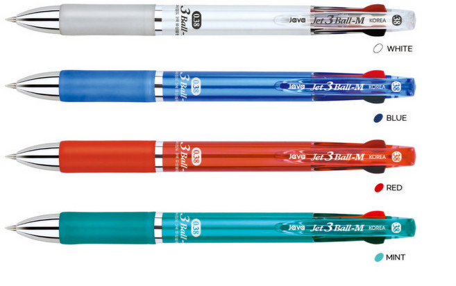자바 제트3볼M 0.38mm(12개1타), 12개, 화이트