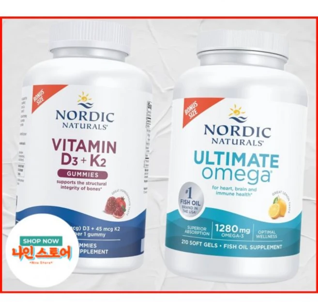 노르딕 내추럴스 스타터 팩 비타민D3K2 구미 오메가, 1개 - 쿠팡