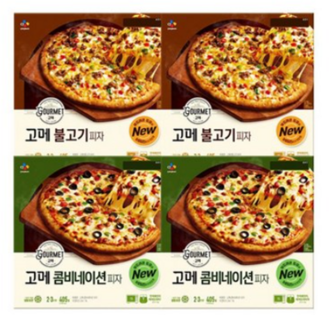 고메 클래식 피자 405g (불고기 + 콤비네이션), 4개
