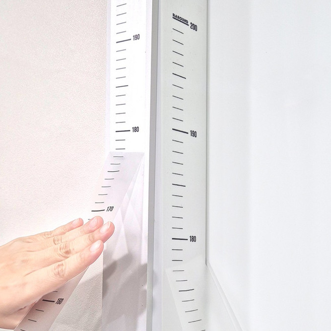 라라운드 자체제작 심플 키재기 스티커 200cm, 투명