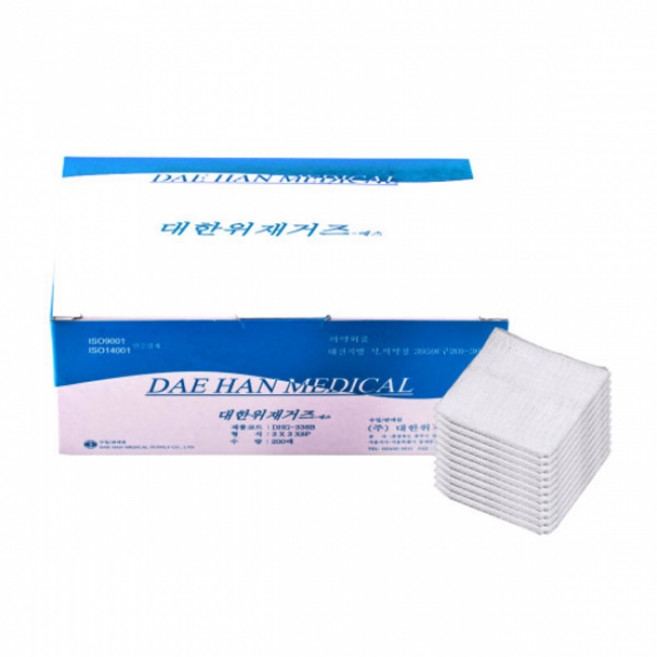 대한위재거즈 비멸균 7.5x7.5cm 8매, 1개