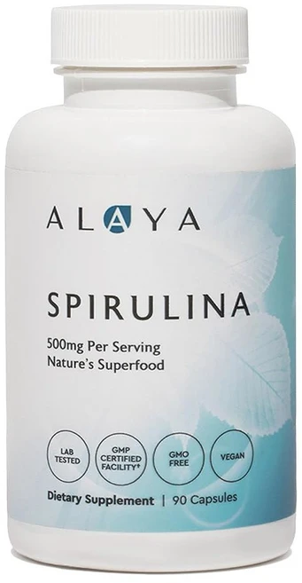 알라야 내추럴스 - 퓨어 스피룰리나 캡슐 - 어스라이즈 스피룰리나 블루 녹조 슈퍼푸드 - 비 GMO 및 으로 제작 - 500mg 90캡슐, 알라야 내추럴스 - 퓨어 스피룰리나 캡슐 어스라이즈 스, 1개 - 쿠팡