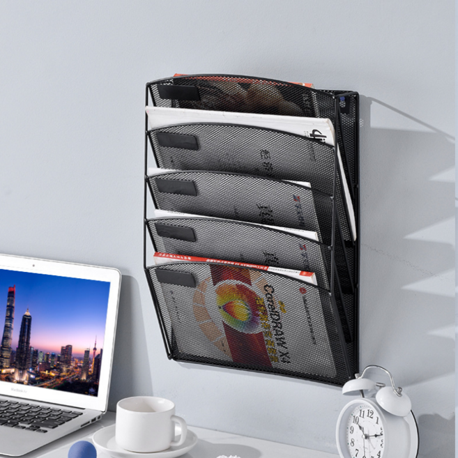 태현스토어 파티션걸이 서류보관함 틈새정리 선반, 블랙