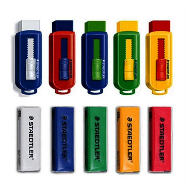 스테들러 슬라이딩 지우개 본품 525 PS1/ 525 PS1S 갑(12개) - -, 525PS1S 랜덤색상(클래식 원색컬러)