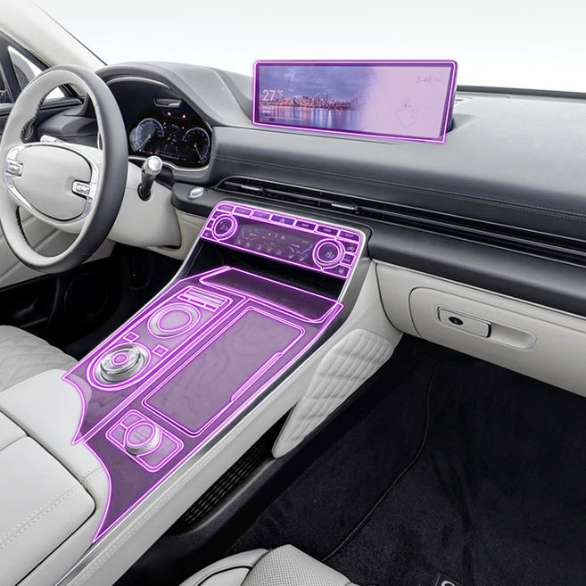 21~23년 제네시스 GV80 실내 보호필름 9종 풀세트 지문방지 액정보호