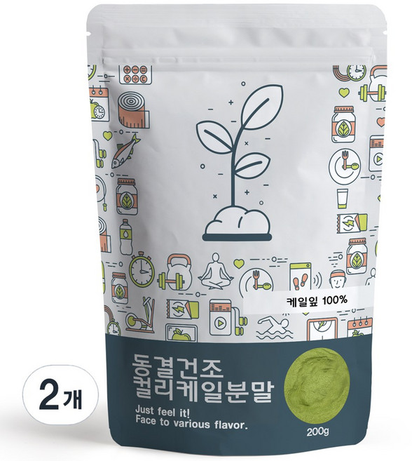 푸른빈 동결건조 컬리 케일 분말 가루, 200g, 2개