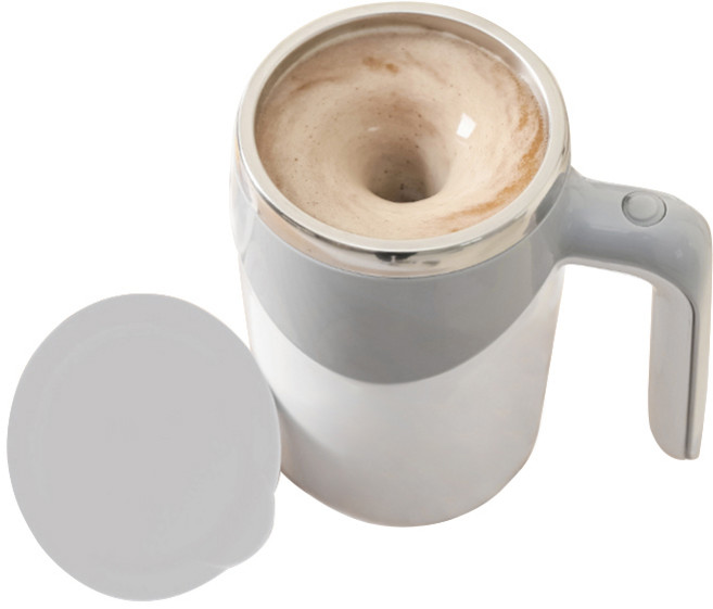 Detao 회전컵 자동믹서컵 자동 회전컵 자동 텀블러 자동 회전 화이트 브라운, 1개