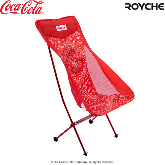 로이체 코카콜라 감성 캠핑 의자 경량 방수코팅 하이 체어 + 전용 파우치 세트, 1개