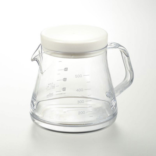 아케보노 커피 서버 스트롱 화이트, 500ml, 1개, 뚜껑 + 커피서버