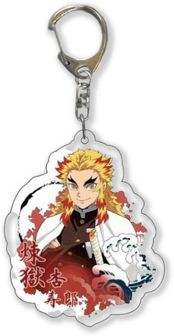 귀멸의 칼날 캐릭터 아크릴 키링 열쇠고리 키체인 물결ver. 귀칼/귀살대 가방고리&장식, 1개, G-003730. 렌고쿠 쿄쥬로