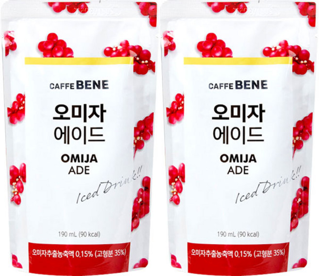 카페베네 오미자 에이드, 190ml, 50개